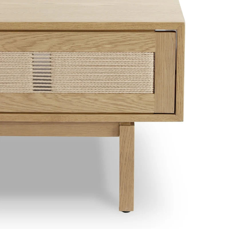 Table basse en bois de chêne Studio London Lucas avec rangement pour salon