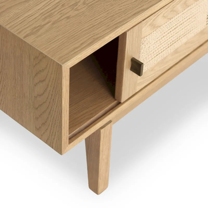Table basse en bois de chêne Studio London Lucas avec rangement pour salon