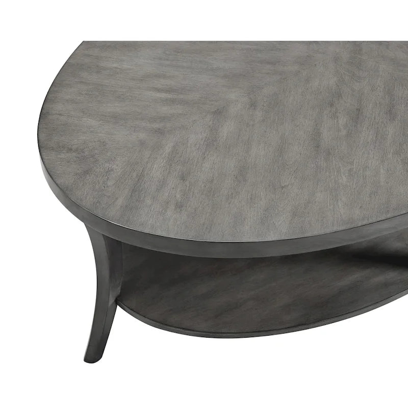 Table basse ovale avec étagère