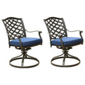 Chaise de salle à manger pivotante moderne Wynn de 63,5 cm avec coussin, lot de 2, bleue