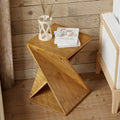 COZAYH Table d'appoint de ferme carrée en bois massif Support à plantes rustique avec motif torsadé, bois naturel, noir