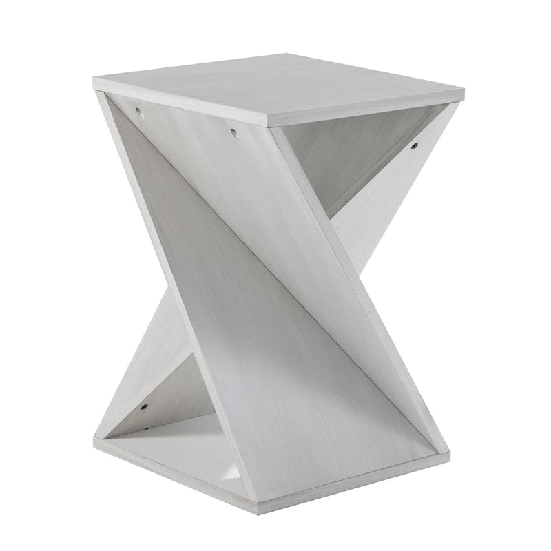 COZAYH Table d'appoint de ferme carrée en bois massif Support à plantes rustique avec motif torsadé, bois naturel, noir