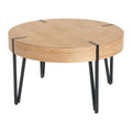 Table basse ronde en bois recyclé - 80x80x46