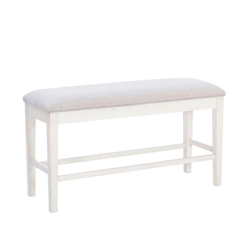 Banc de salle à manger McKee blanc rembourré avec rangement