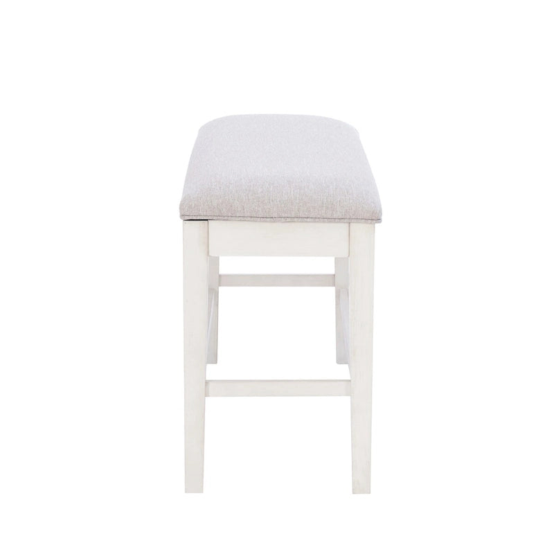 Banc de salle à manger McKee blanc rembourré avec rangement