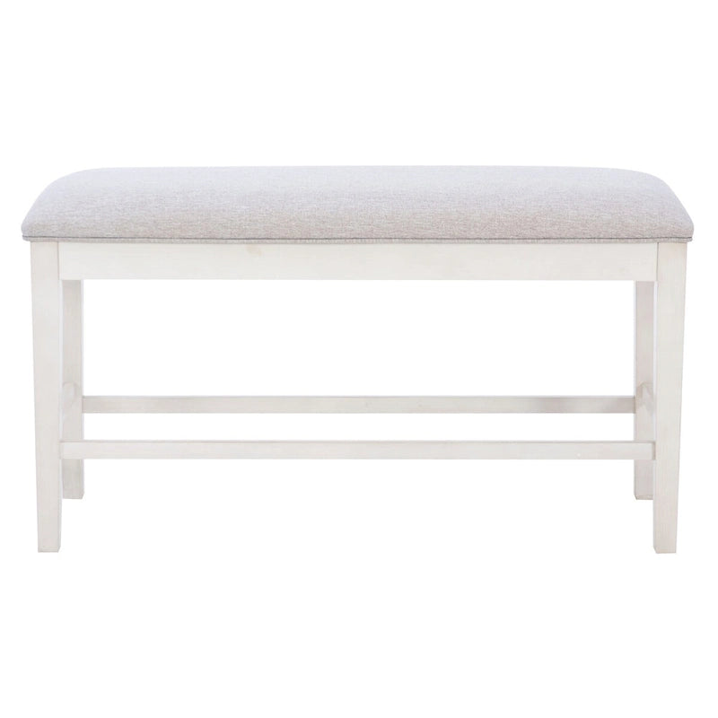 Banc de salle à manger McKee blanc rembourré avec rangement