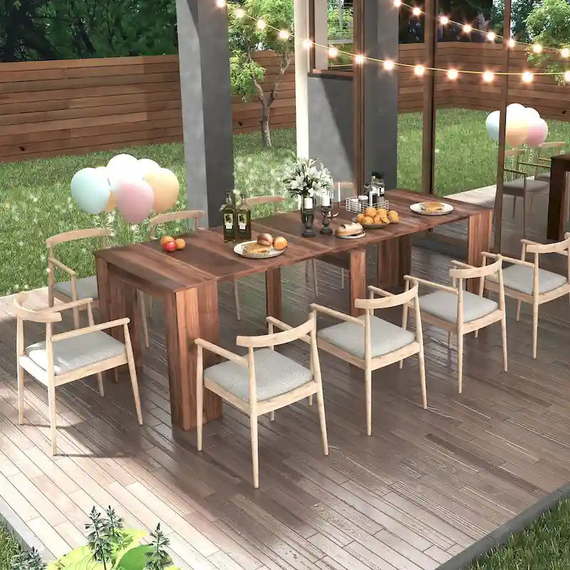 Table Console Extensible Multifonctionnelle 2 en 1, Table à Manger pour 4 à 8 Personnes avec 5 Dimensions Différentes