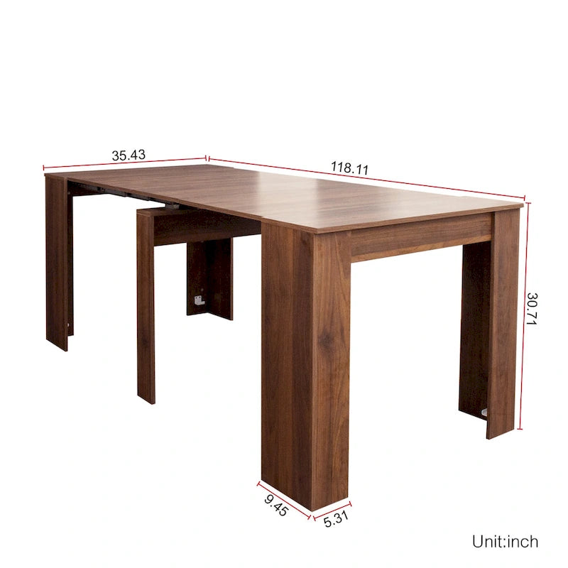 Table Console Extensible Multifonctionnelle 2 en 1, Table à Manger pour 4 à 8 Personnes avec 5 Dimensions Différentes