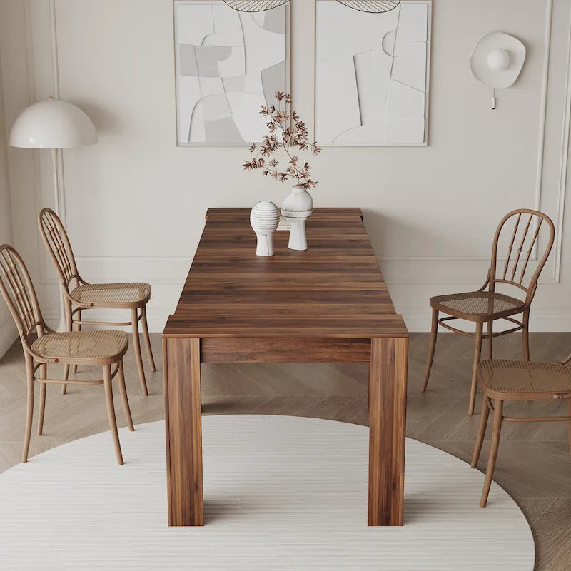 Table Console Extensible Multifonctionnelle 2 en 1, Table à Manger pour 4 à 8 Personnes avec 5 Dimensions Différentes