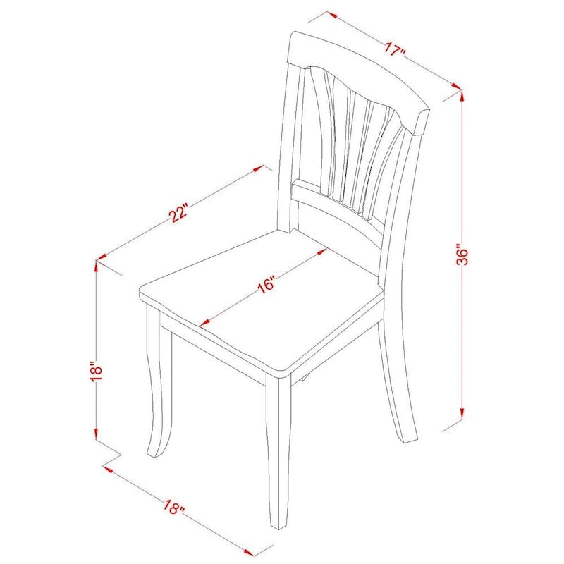 East West Furniture Ensemble de salle à manger 3 pièces comprenant une table de salle à manger ronde et 2 chaises en bois, coloris Buttermilk et Cherry