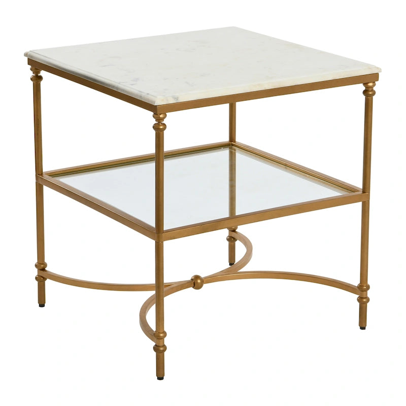 Table d'appoint en marbre et métal