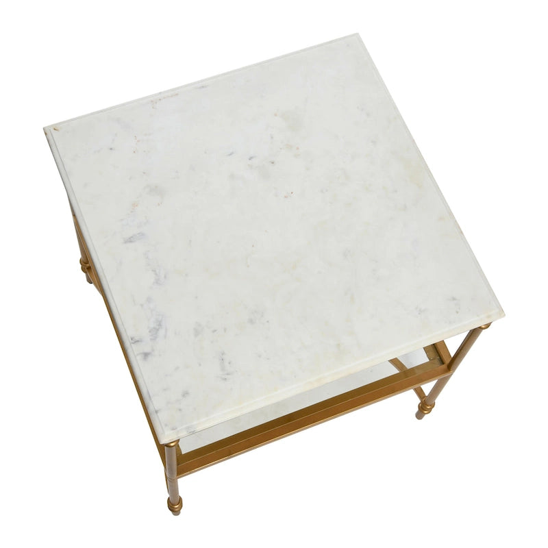 Table d'appoint en marbre et métal
