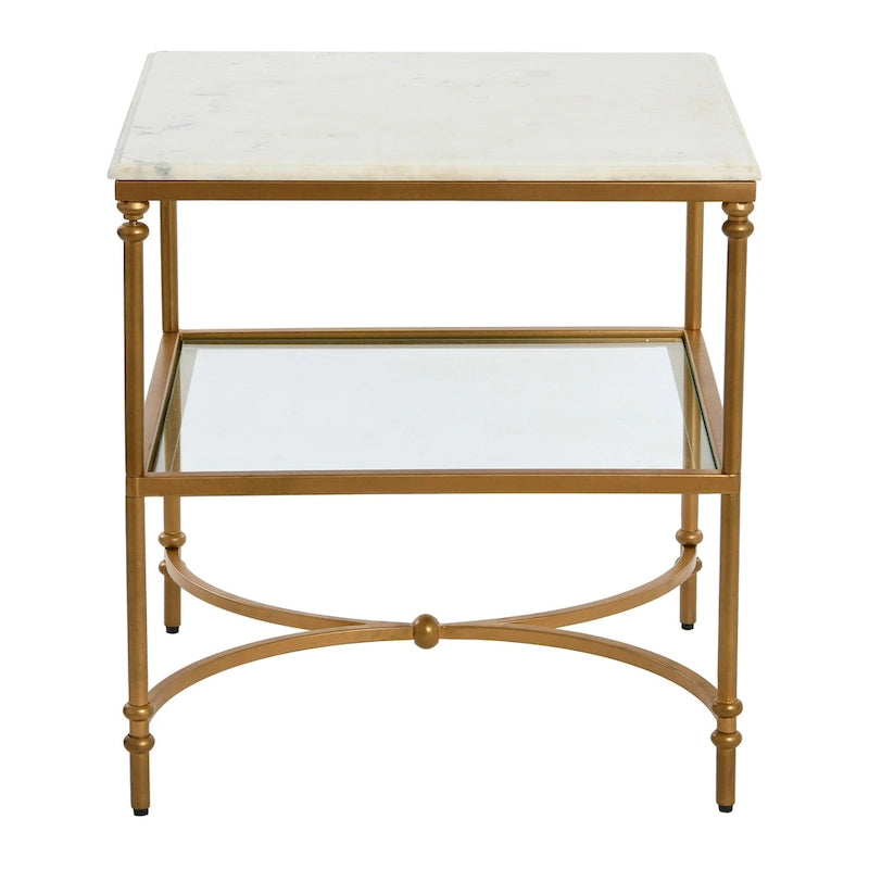 Table d'appoint en marbre et métal