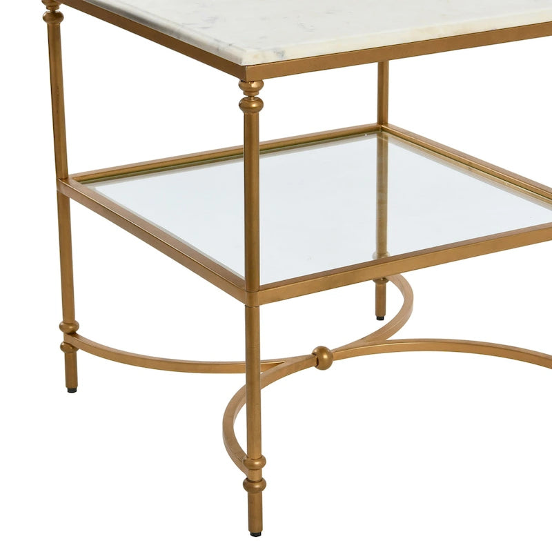 Table d'appoint en marbre et métal