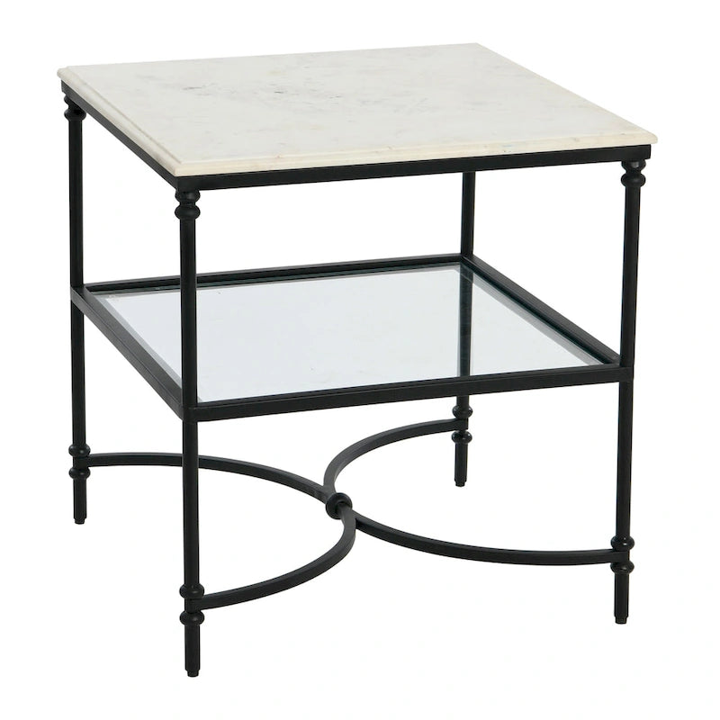 Table d'appoint en marbre et métal