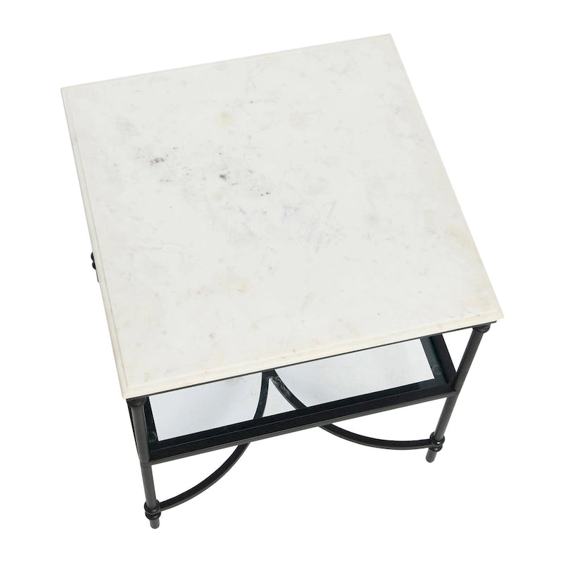 Table d'appoint en marbre et métal