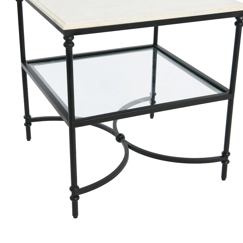 Table d'appoint en marbre et métal