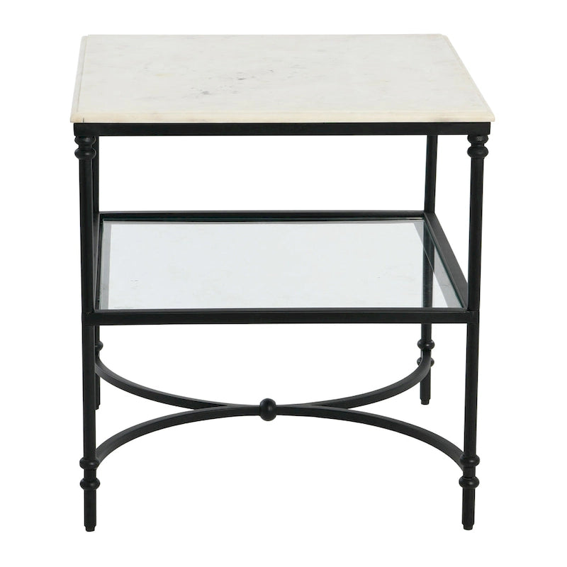 Table d'appoint en marbre et métal