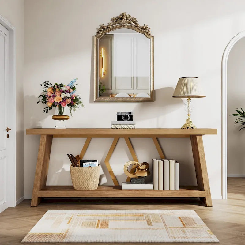 Table console de canapé de 180 cm avec rangement pour entrée et salon