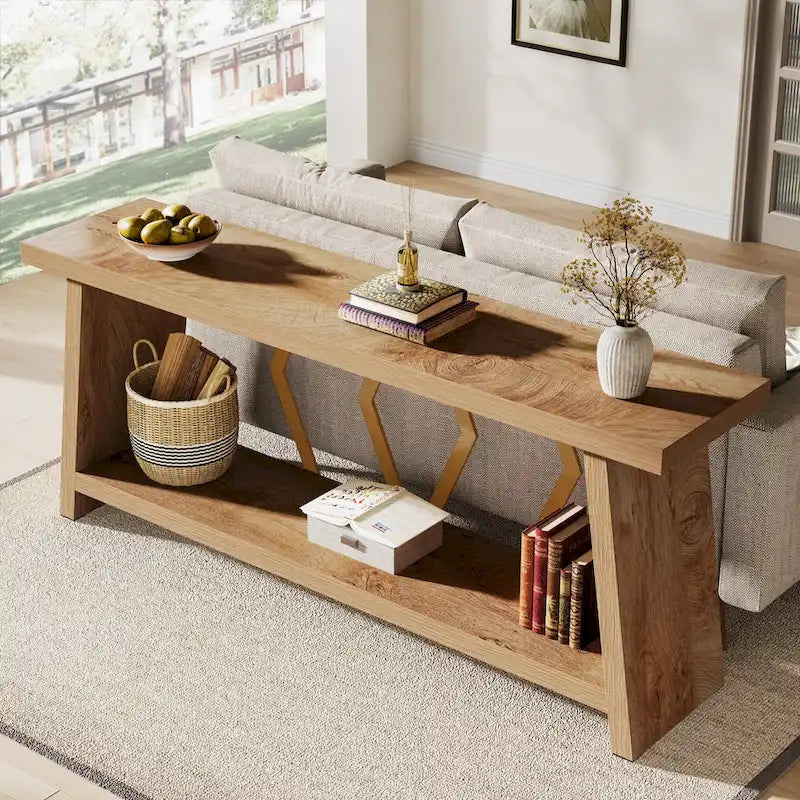 Table console de canapé de 180 cm avec rangement pour entrée et salon