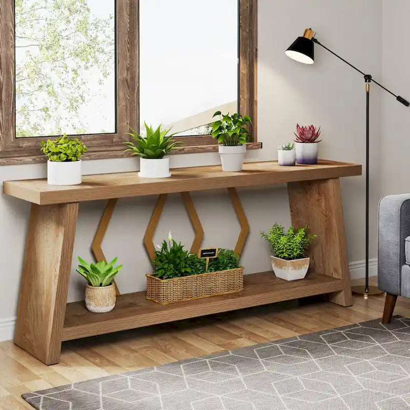 Table console de canapé de 180 cm avec rangement pour entrée et salon