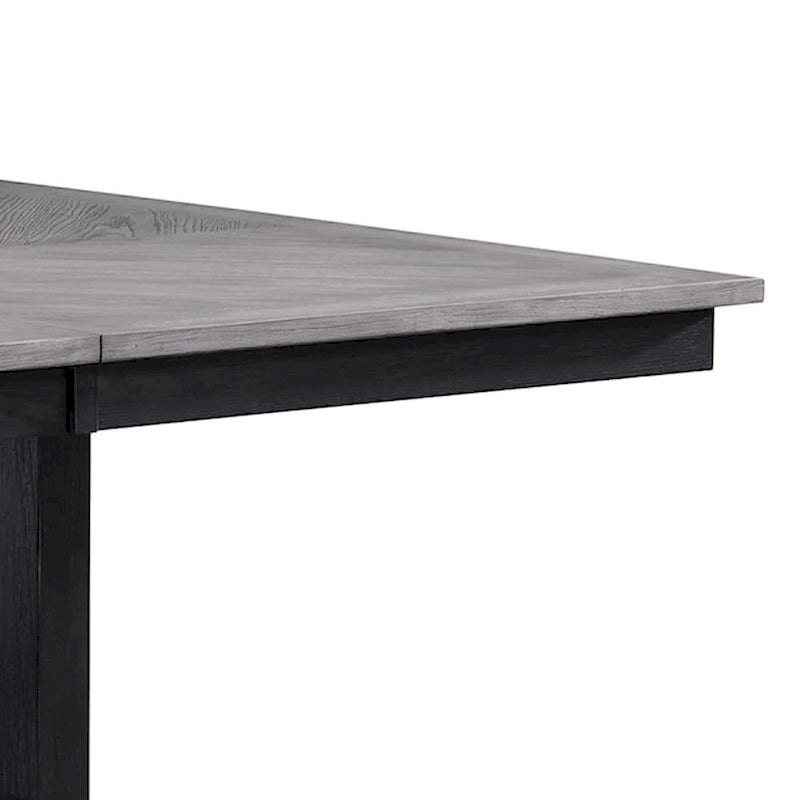 Table à hauteur de comptoir extensible Patricia de 152 à 183 cm, gris clair, noir