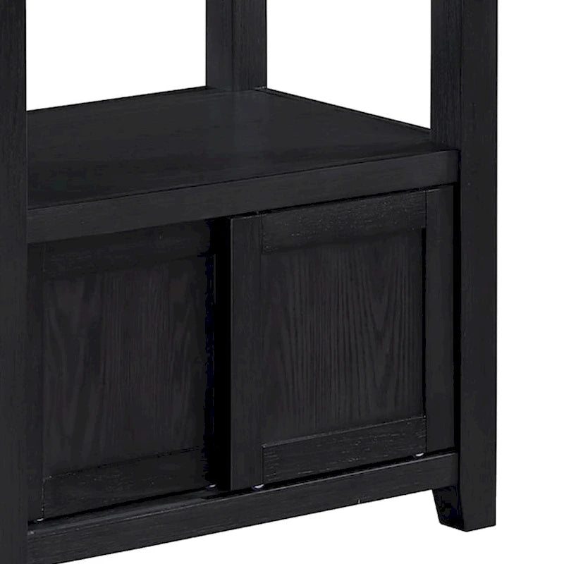 Table à hauteur de comptoir extensible Patricia de 152 à 183 cm, gris clair, noir