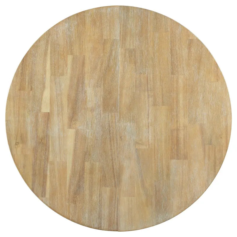 Table de salle à manger ronde extensible de style ferme avec 16 rallonges en bois
