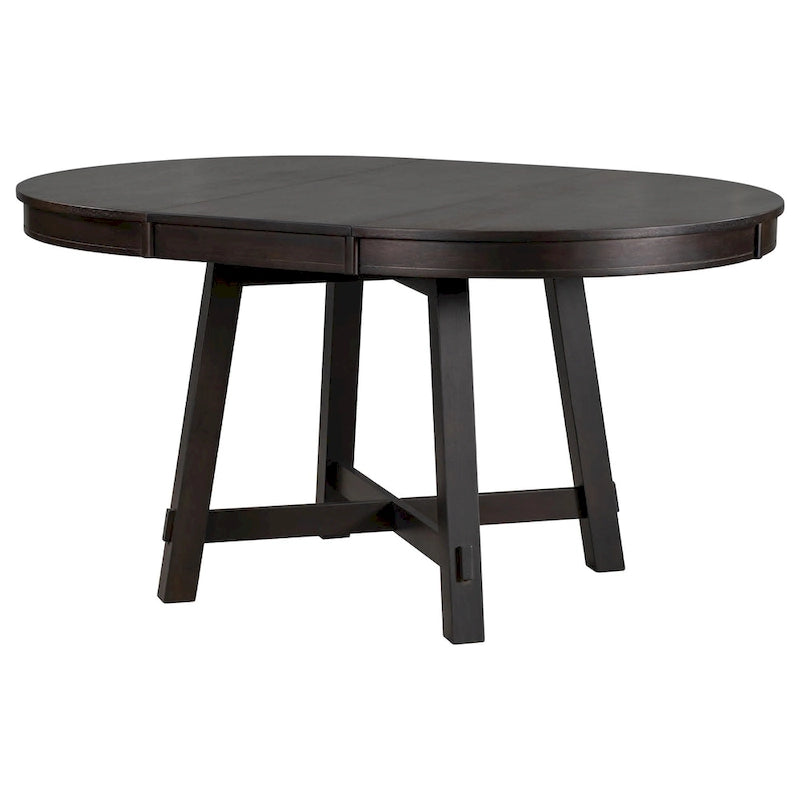 Table de salle à manger ronde extensible de style ferme avec 16 rallonges en bois
