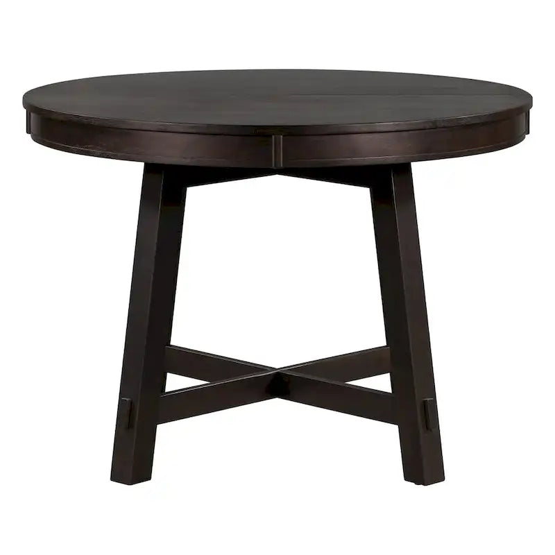 Table de salle à manger ronde extensible de style ferme avec 16 rallonges en bois