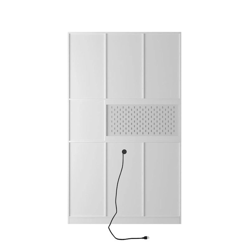 Meuble de cuisine avec station de recharge, buffet autoportant avec tiroir, avec support pour micro-ondes