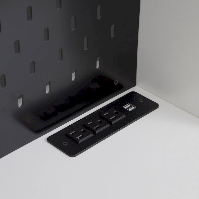 Meuble de cuisine avec station de recharge, buffet autoportant avec tiroir, avec support pour micro-ondes