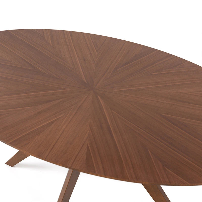 Table à manger ovale en bois noyer de style milieu du siècle Shaw 71 pouces Furniture of America