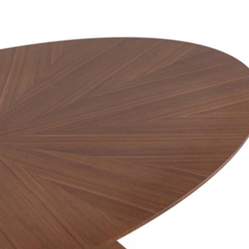 Table à manger ovale en bois noyer de style milieu du siècle Shaw 71 pouces Furniture of America
