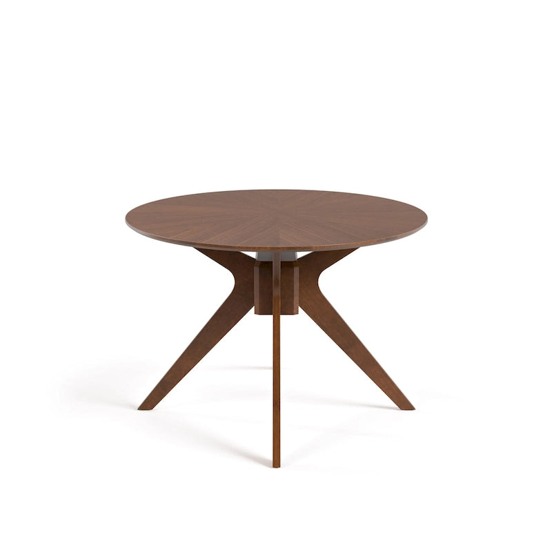 Table à manger ovale en bois noyer de style milieu du siècle Shaw 71 pouces Furniture of America