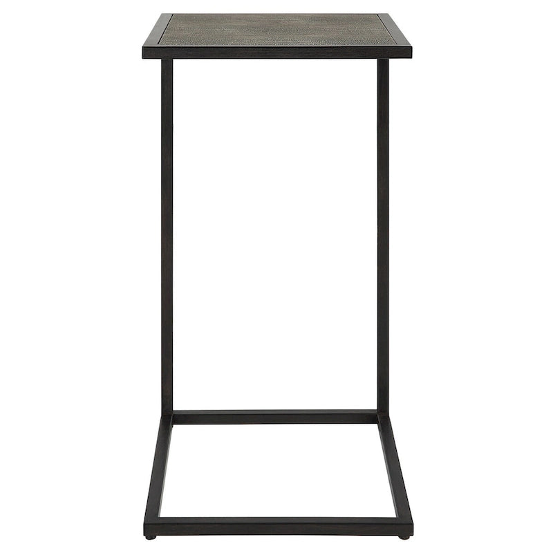 Table d'appoint antique en fer noir et galuchat par Matthew Williams