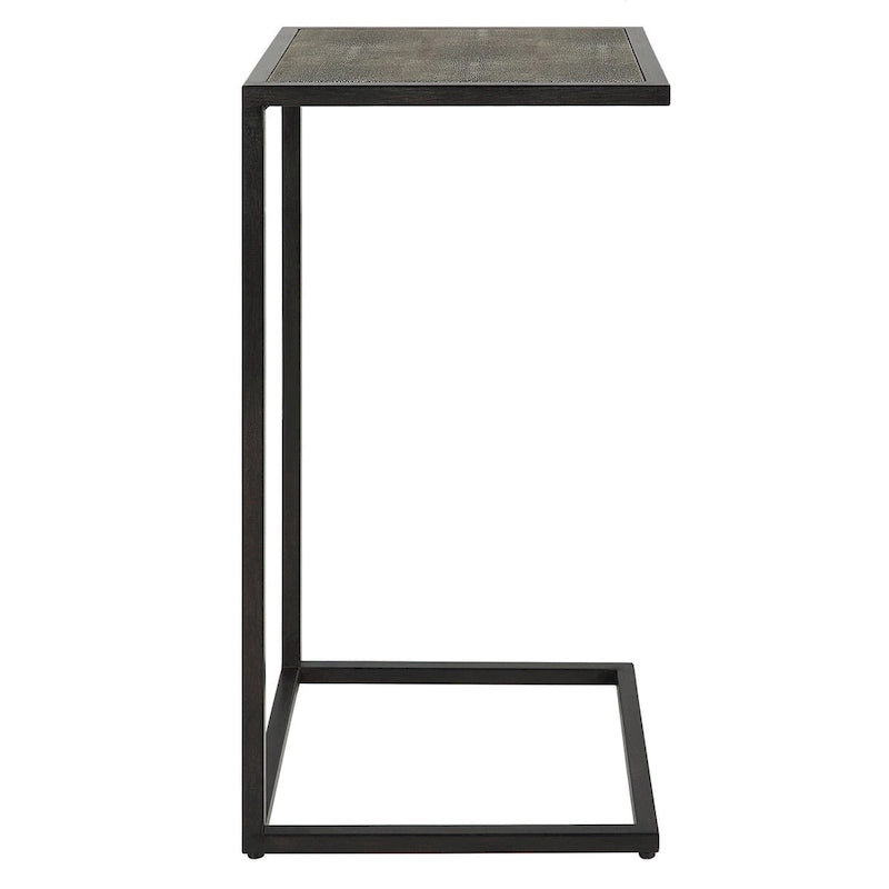 Table d'appoint antique en fer noir et galuchat par Matthew Williams