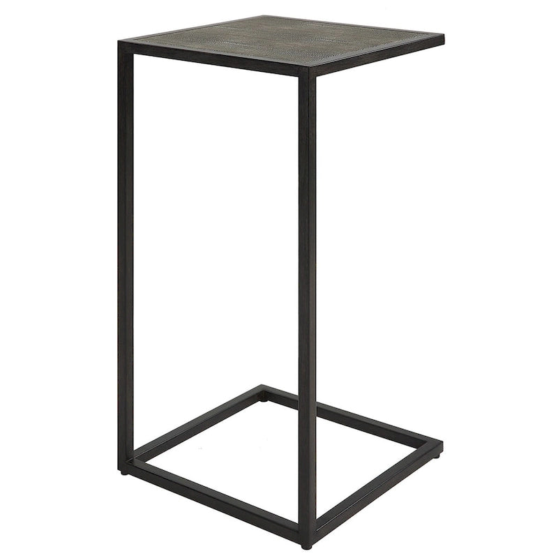 Table d'appoint antique en fer noir et galuchat par Matthew Williams