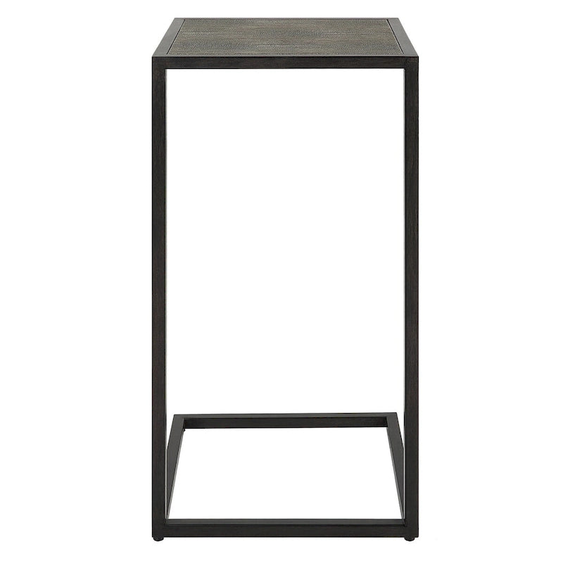 Table d'appoint antique en fer noir et galuchat par Matthew Williams