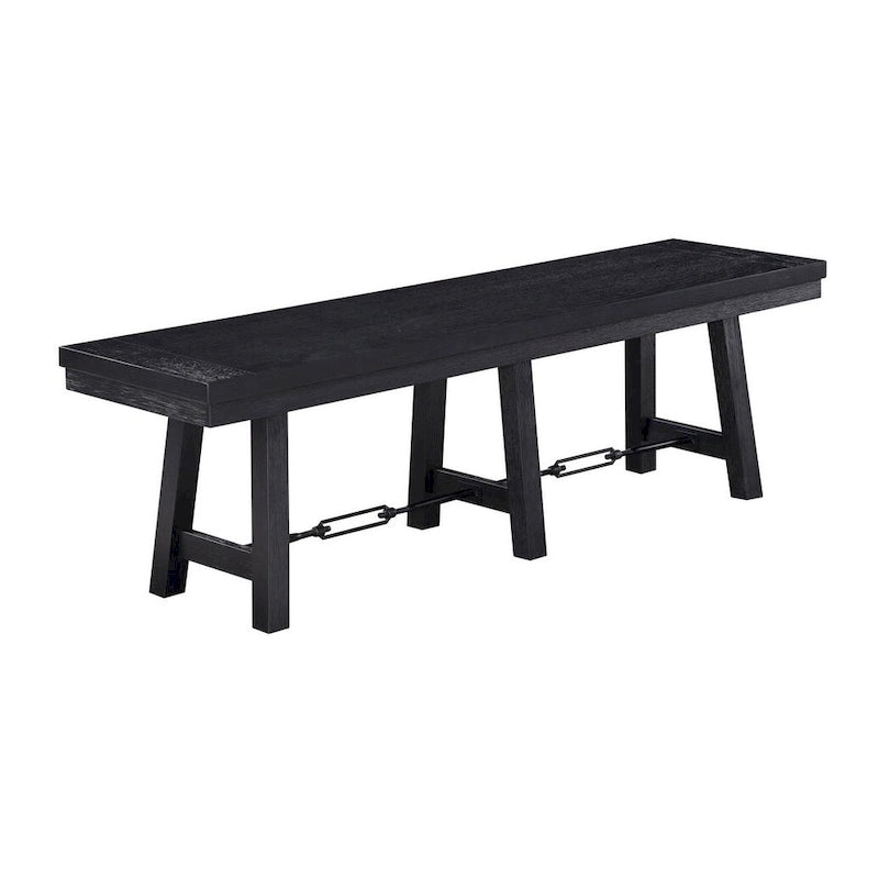 Banc de salle à manger Yesler noir avec tréteaux