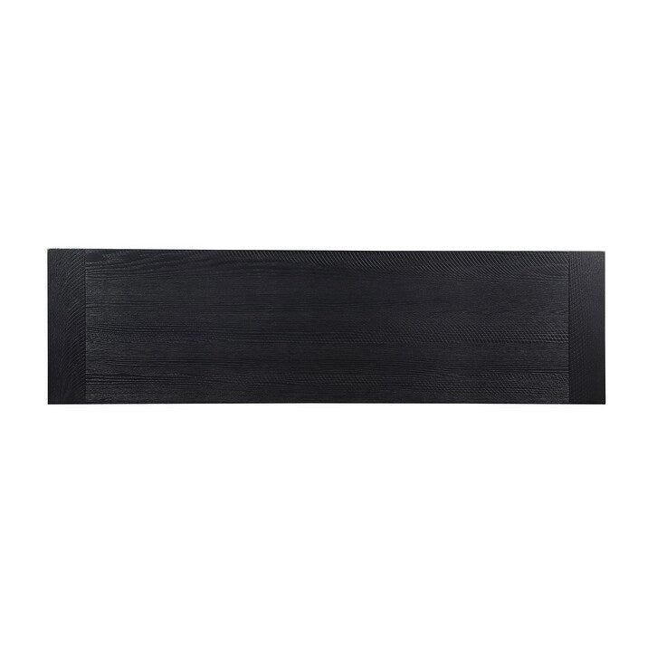 Banc de salle à manger Yesler noir avec tréteaux