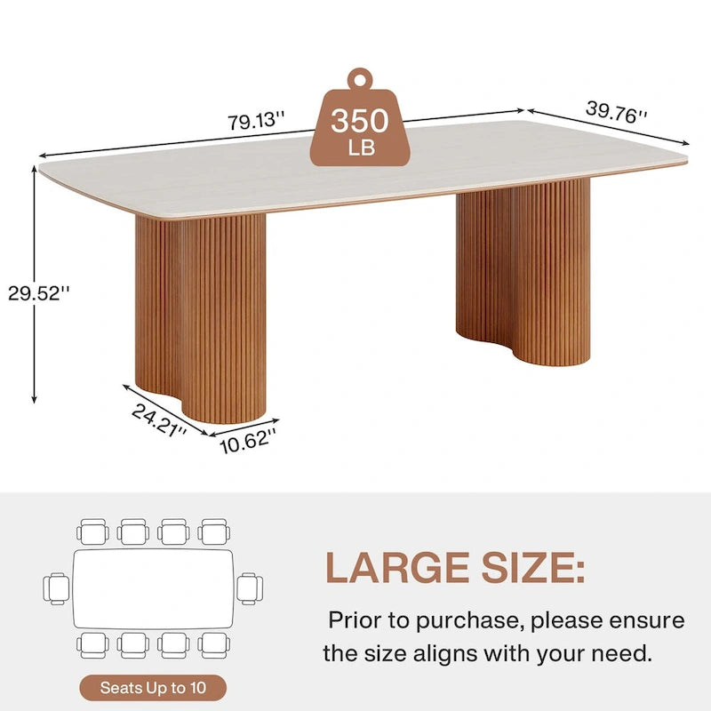 Table à manger rectangulaire 78,7, table de cuisine de luxe en pierre frittée avec pieds en bois massif