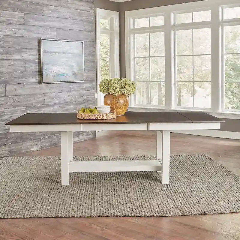 Ensemble table à tréteaux blanche Brook Bay avec chaises - 5, 6 ou 7 pièces