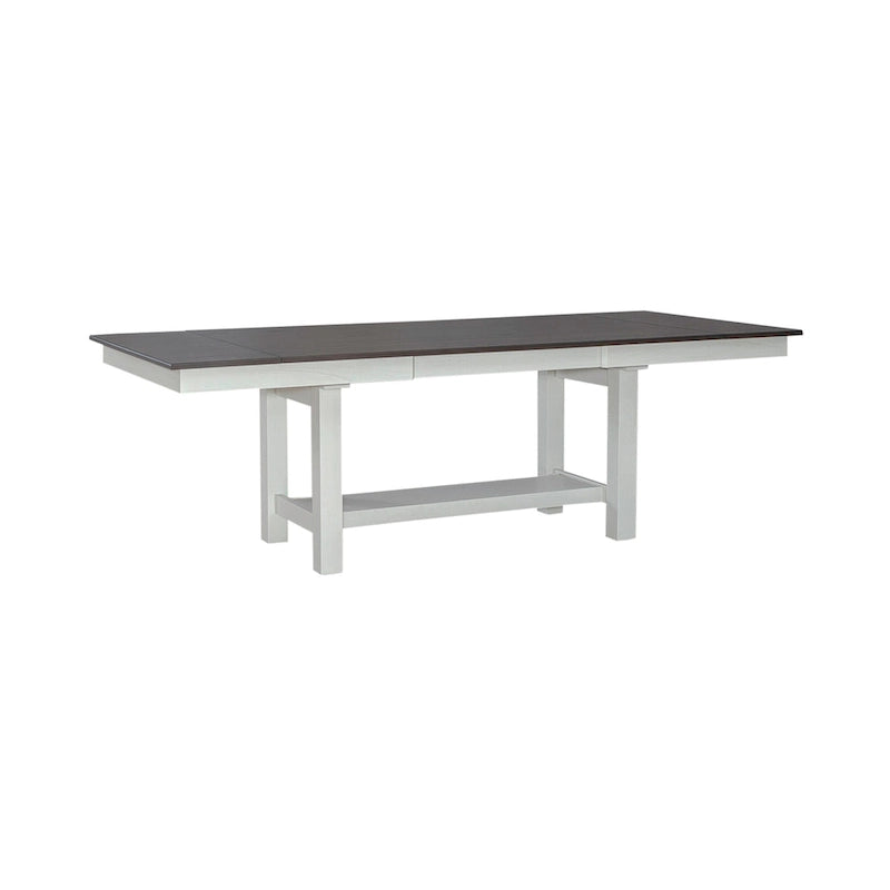Ensemble table à tréteaux blanche Brook Bay avec chaises - 5, 6 ou 7 pièces