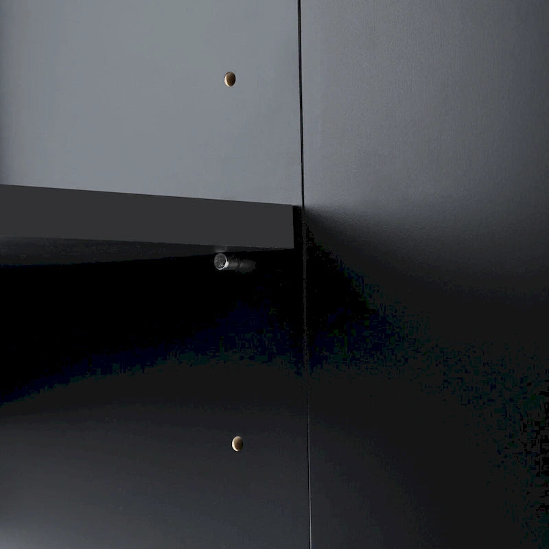 Buffet de salle à manger 4 portes avec poignées dorées en métal - 152,4L x 38,6l x 80H cm