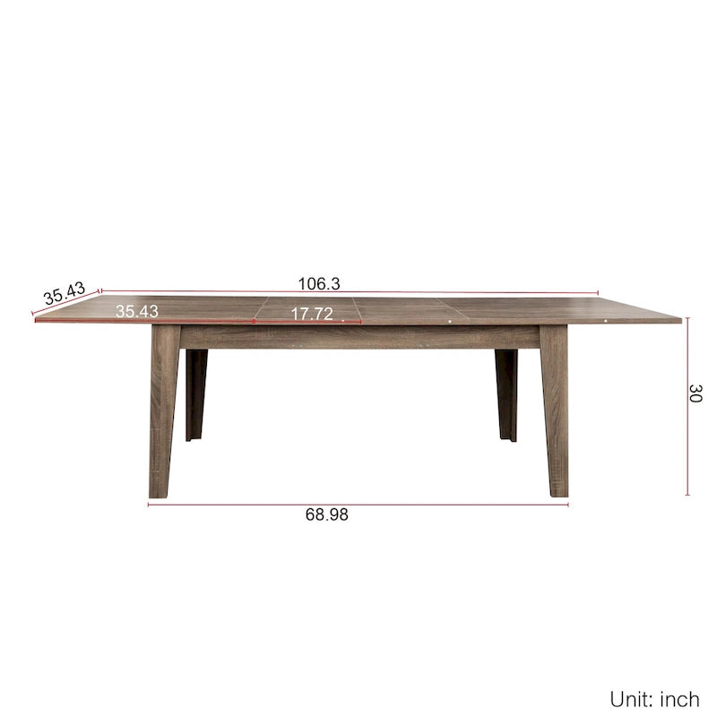 Table de salle à manger extensible rectangulaire – Table de cuisine fonctionnelle pour 4 à 12 personnes