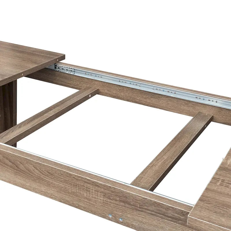 Table de salle à manger extensible rectangulaire – Table de cuisine fonctionnelle pour 4 à 12 personnes