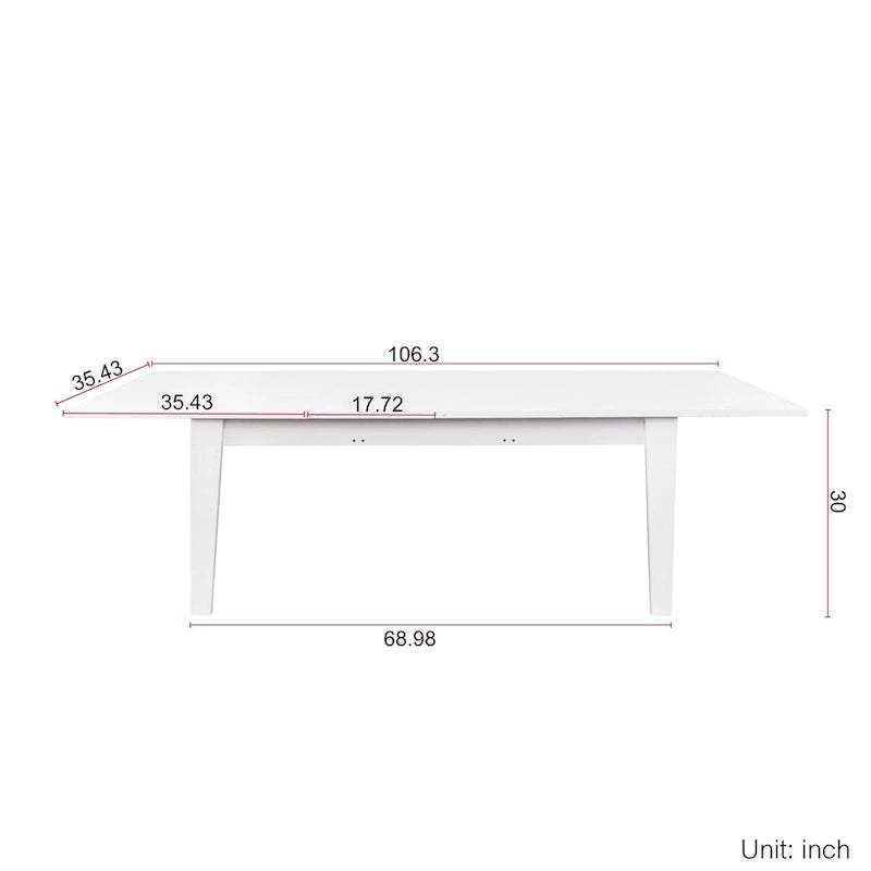 Table de salle à manger extensible rectangulaire – Table de cuisine fonctionnelle pour 4 à 12 personnes