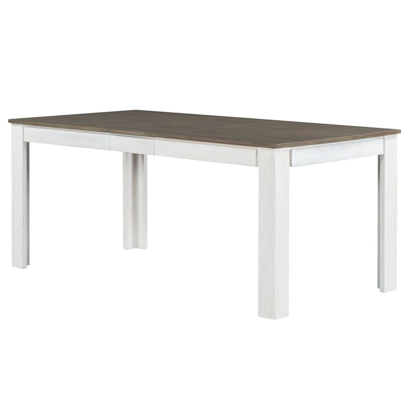Ensemble de salle à manger extensible en bois 7 pièces avec rallonge de 30,5 cm et 2 tiroirs, 6 chaises