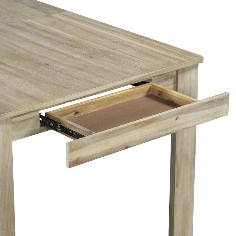 Ensemble de salle à manger extensible en bois 7 pièces avec rallonge de 30,5 cm et 2 tiroirs, 6 chaises